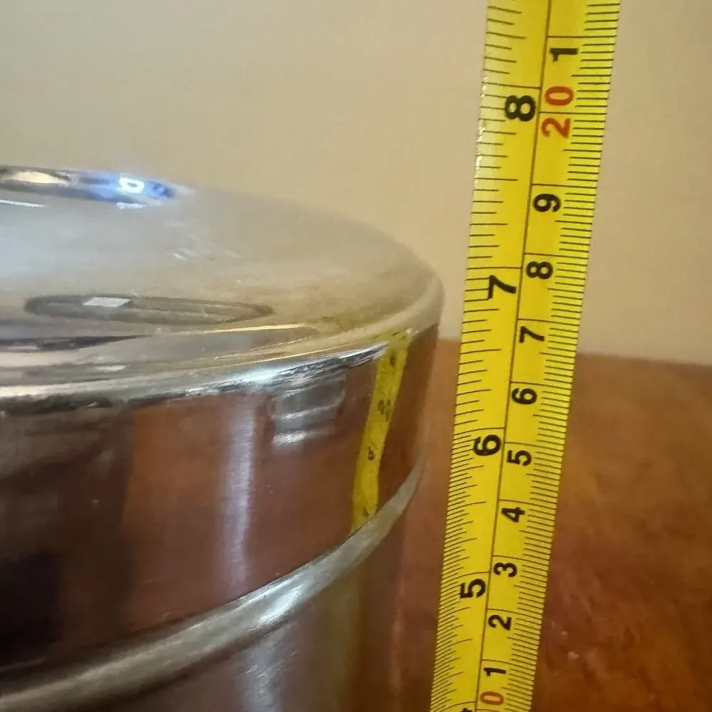 Large Stainless Steel Pet Treats Canister Container With Lid 8” x 7” Made India